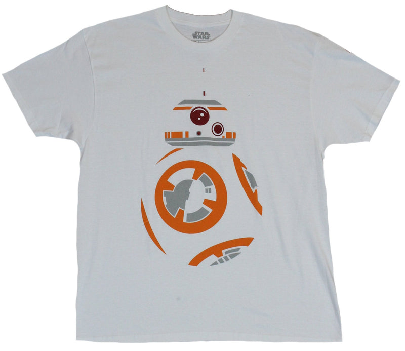 Star Wars Force Awakens Mens T-Shirt - Stylized BB-8 White on White Image - Inmyparentsbasement.com