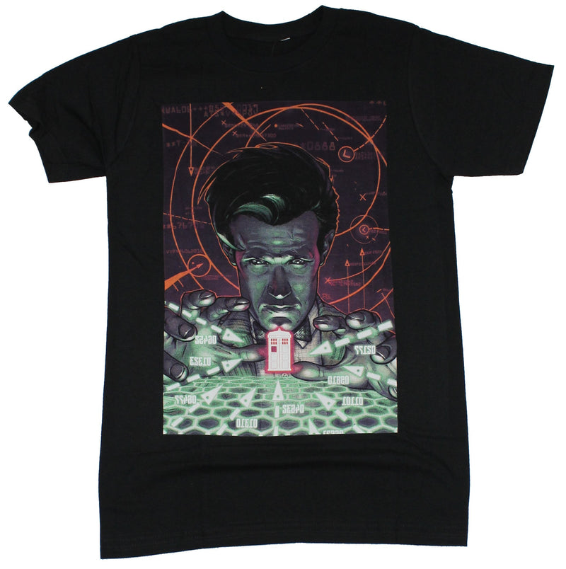 Doctor Who Mens T-Shirt - Elevetenth Doctor Manipulating Tardis Image