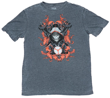 Black Widow Mens T-Shirt - Flaming Orange Taskmaster Image