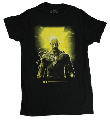 Black Adam Mens T-Shirt - Posed Rock Over Bolt Image
