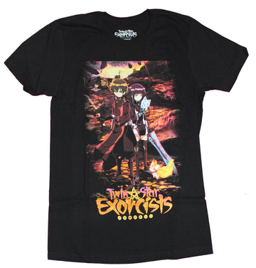 Twin Star Exorcist Mens T-Shirt - Full Color Image of the Twins