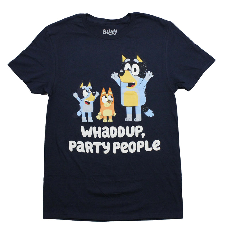 Bluey Mens T-Shirt -  Bandit Bingo Bluey Whaddup, Party People - Inmyparentsbasement.com