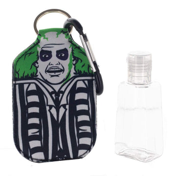 Beetlejuice Keychain with Hand Sanitizer Bottle Holder