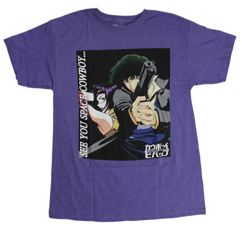 Cowboy Bebop Mens T-Shirt - Faye Valentine Spike  Boxed Image - Inmyparentsbasement.com