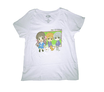 Fruits Basket Girls Plus Size T-Shirt - Chibi Trio Yuki, Kyo, and Tohru