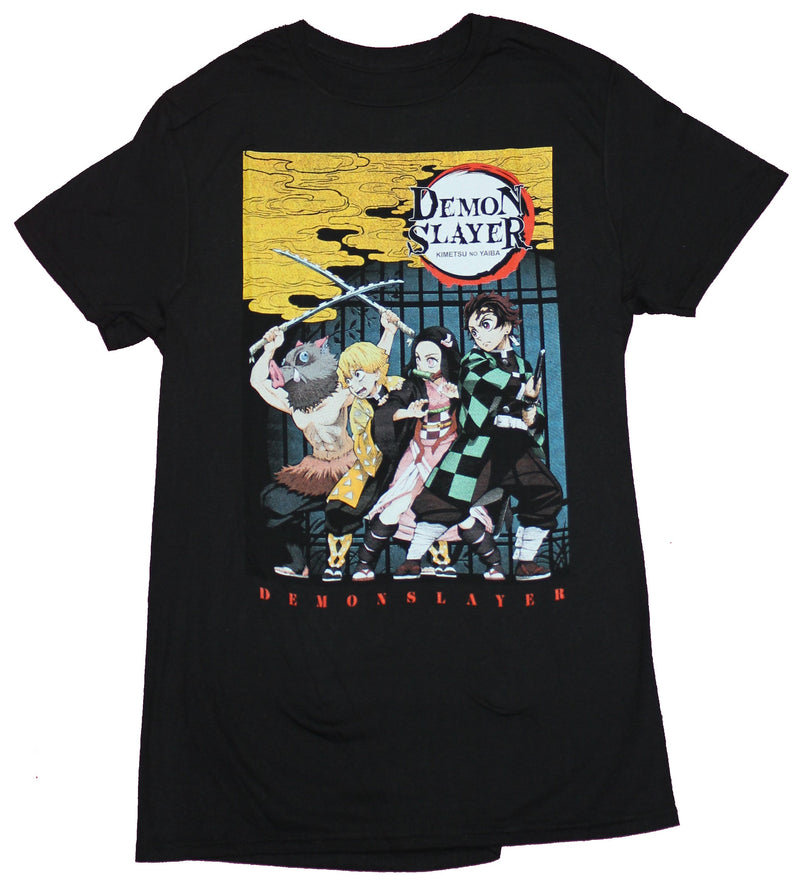 Demon Slayer Mens T-Shirt - Tanjiro & Nezuko Kamado Kanji Inosuke Zwnitsu Group - Inmyparentsbasement.com