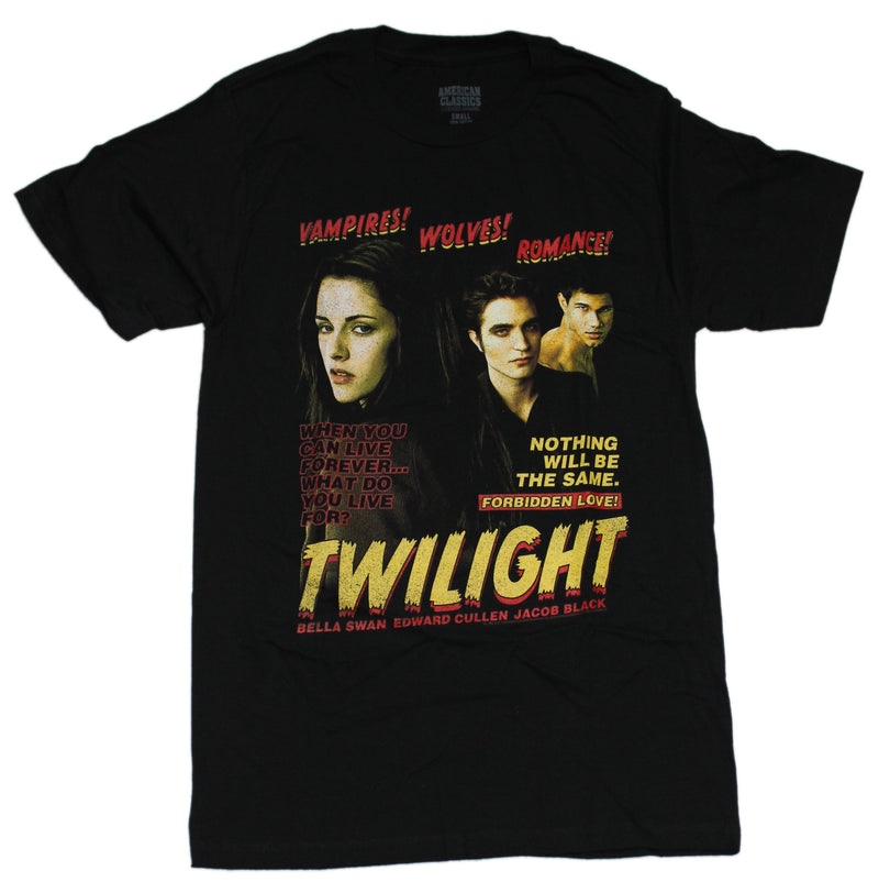 Twilight Mens T-Shirt -Pulp Style Poster Group Image - Inmyparentsbasement.com
