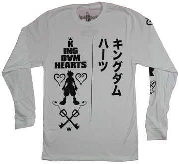 Kingdom Hearts Mens Long Sleeve  T-Shirt - Kanji Symbols and Design Image