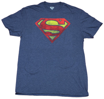 Superman Mens T-Shirt - Heavily Distressed Classic Logo