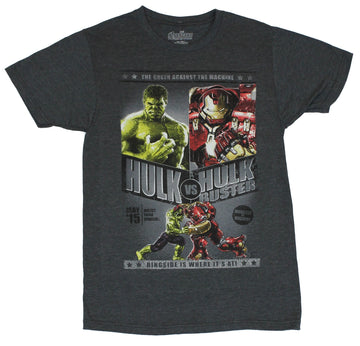 The Avengers Ultron Mens T-Shirt -  Hulk Vs Iron Man Hulkbuster Poster Image
