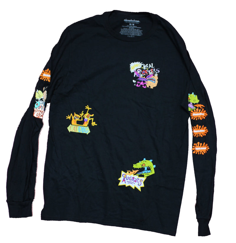 Nicktoons Mens Long Sleeve T-Shirt - Classic Logos All Over Image
