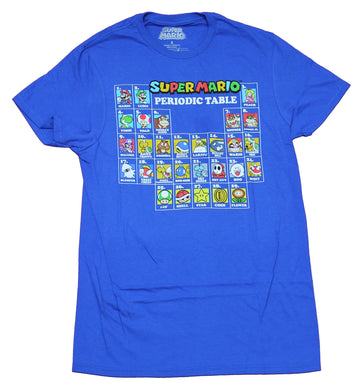 Super Mario Brothers Mens T-Shirt - Periodic Table of Mario