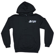 Yuri On Ice Mens Pull Over Hoodie - Triple Threat Character Back & Lapel Logo Image - Inmyparentsbasement.com