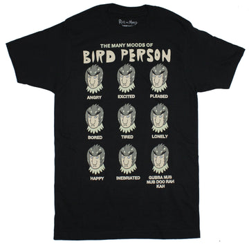 Rick & Morty Mens T-Shirt - The Many Moods of Bird Person