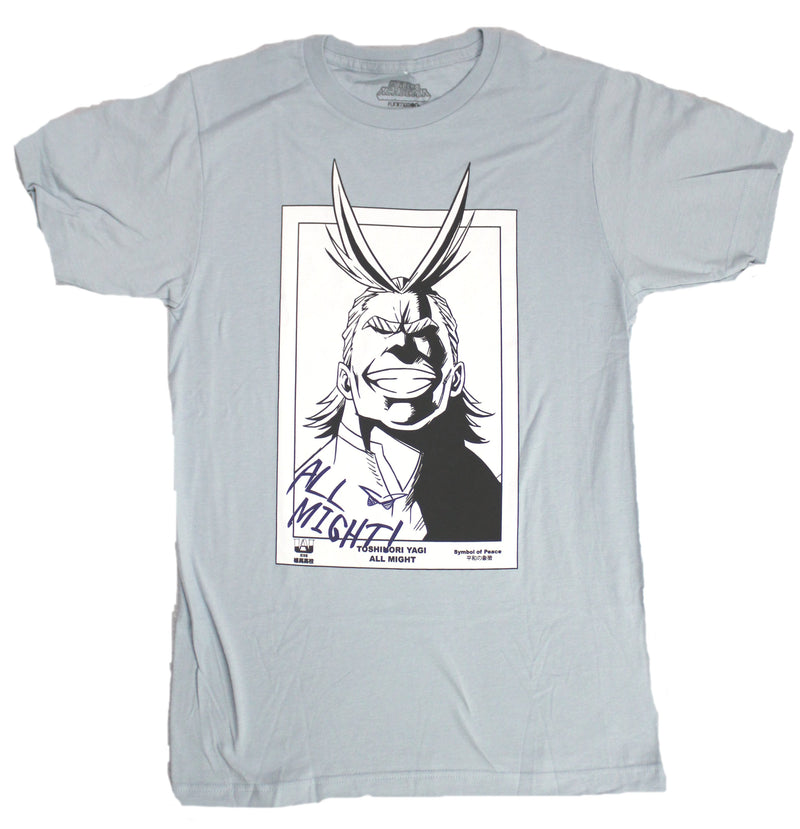 My Hero Academia Mens T-Shirt - All Might Big Face Box - Inmyparentsbasement.com