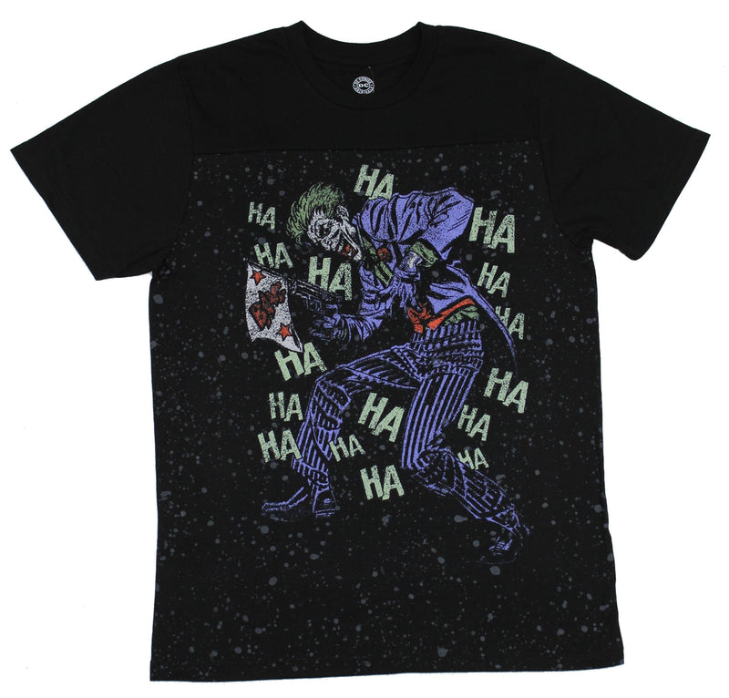 Joker (DC Comics) Mens Yoke T-Shirt - Hysterically Full Body HAHAHAHAHA
