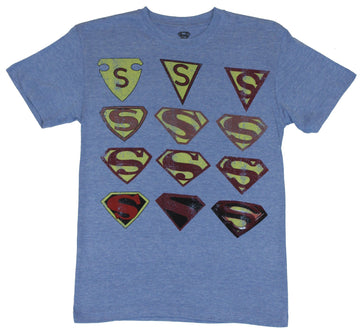 Superman (DC Comics) Mens T-Shirt  - Distressed Historic Shield Collection on