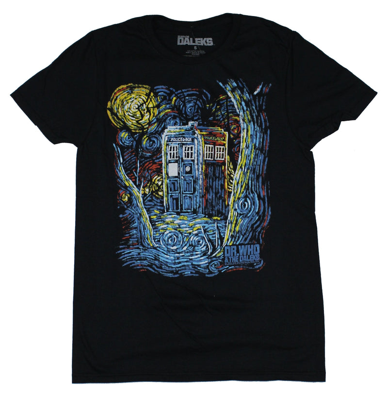 Doctor Who & the Daleks Mens T-Shirt - Van Gough Callbox Picture