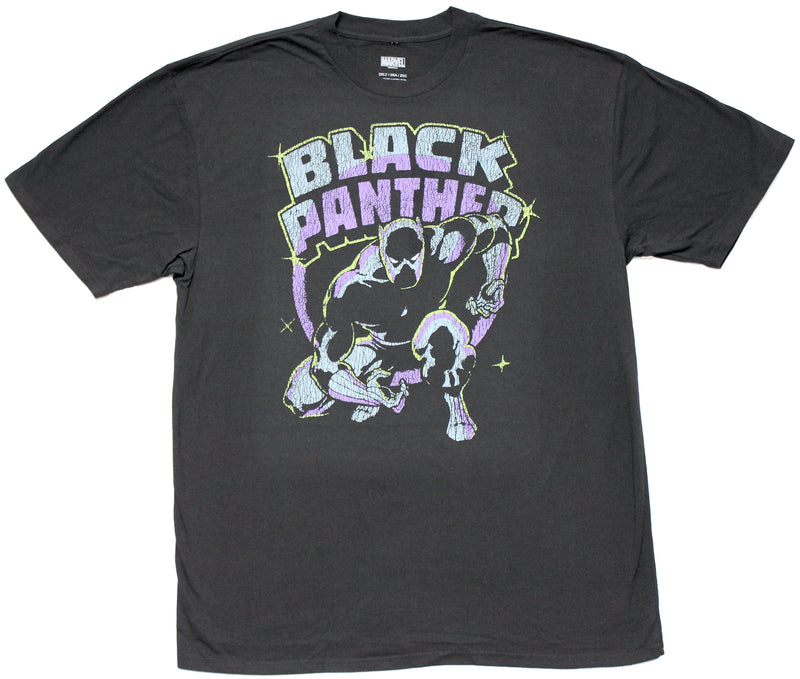 Marvel Mens T-Shirt -Distressed Black Panther - Inmyparentsbasement.com
