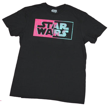 Star Wars Mens T-Shirt -Purple and Blue Static Logo
