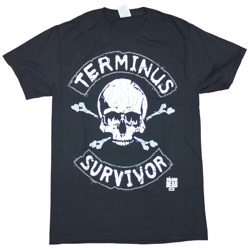 The Walking Dead  Mens T-Shirt  - Terminus Survivor Skull Image