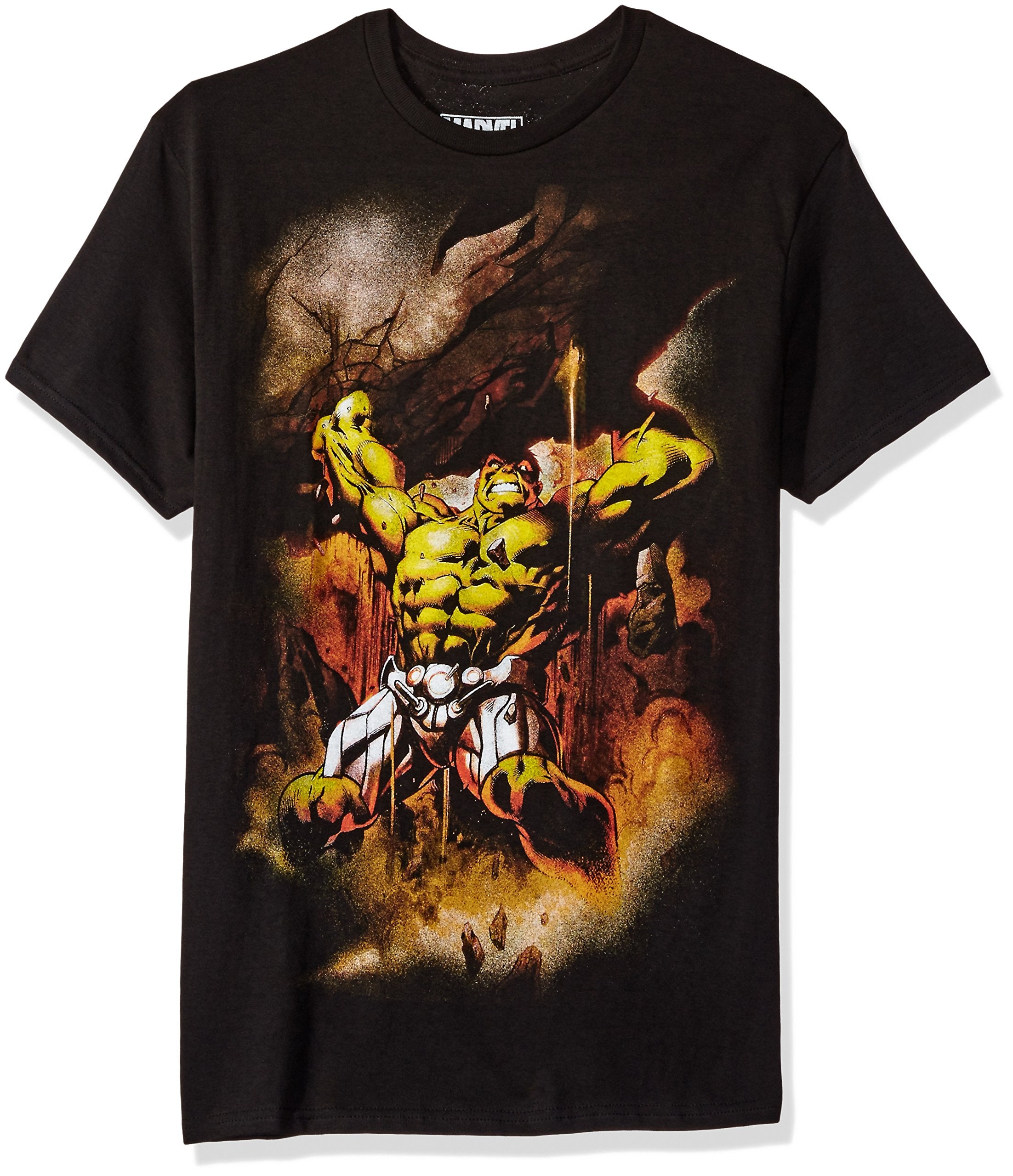 Hulk (Marvel) Mens T-Shirt - Incredible Hulk Holding Holding Up Crushing Rocks