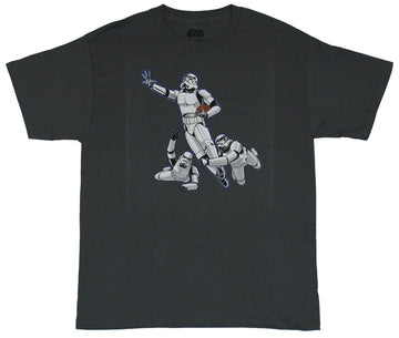 Star Wars Mens T-Shirt - Stormtrooper Football Tackling Image