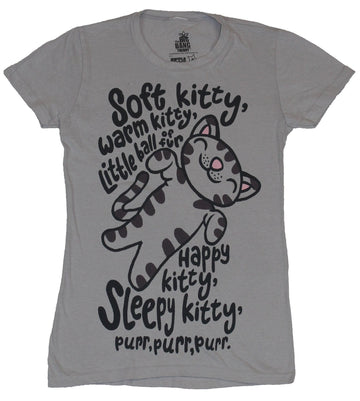 Big Bang Theory Girls Juniors T-Shirt - Soft Kitty Warm Kitty Ball Of Fur