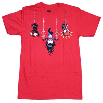Spider-man Mens T-Shirt  - Silk Miles Morales & Spidey Cuties Hanging Out