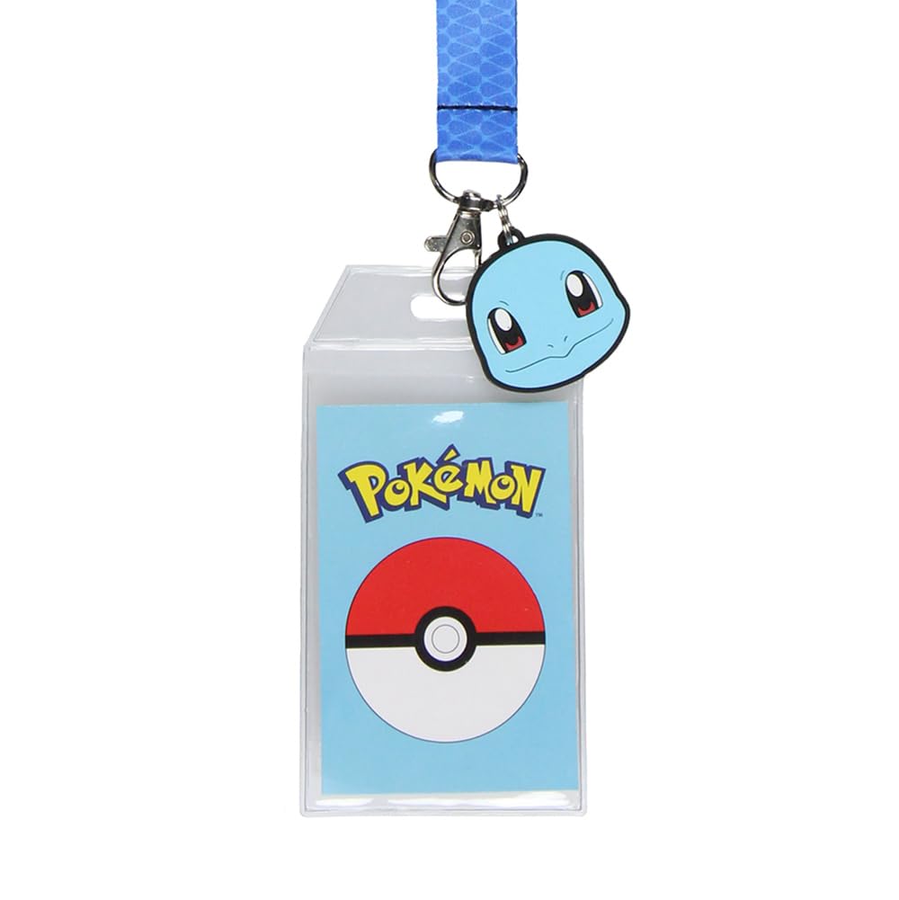 Pokemon Squirtle 007 ID Badge Holder Rubber Charm 2-Sided Breakaway Lanyard