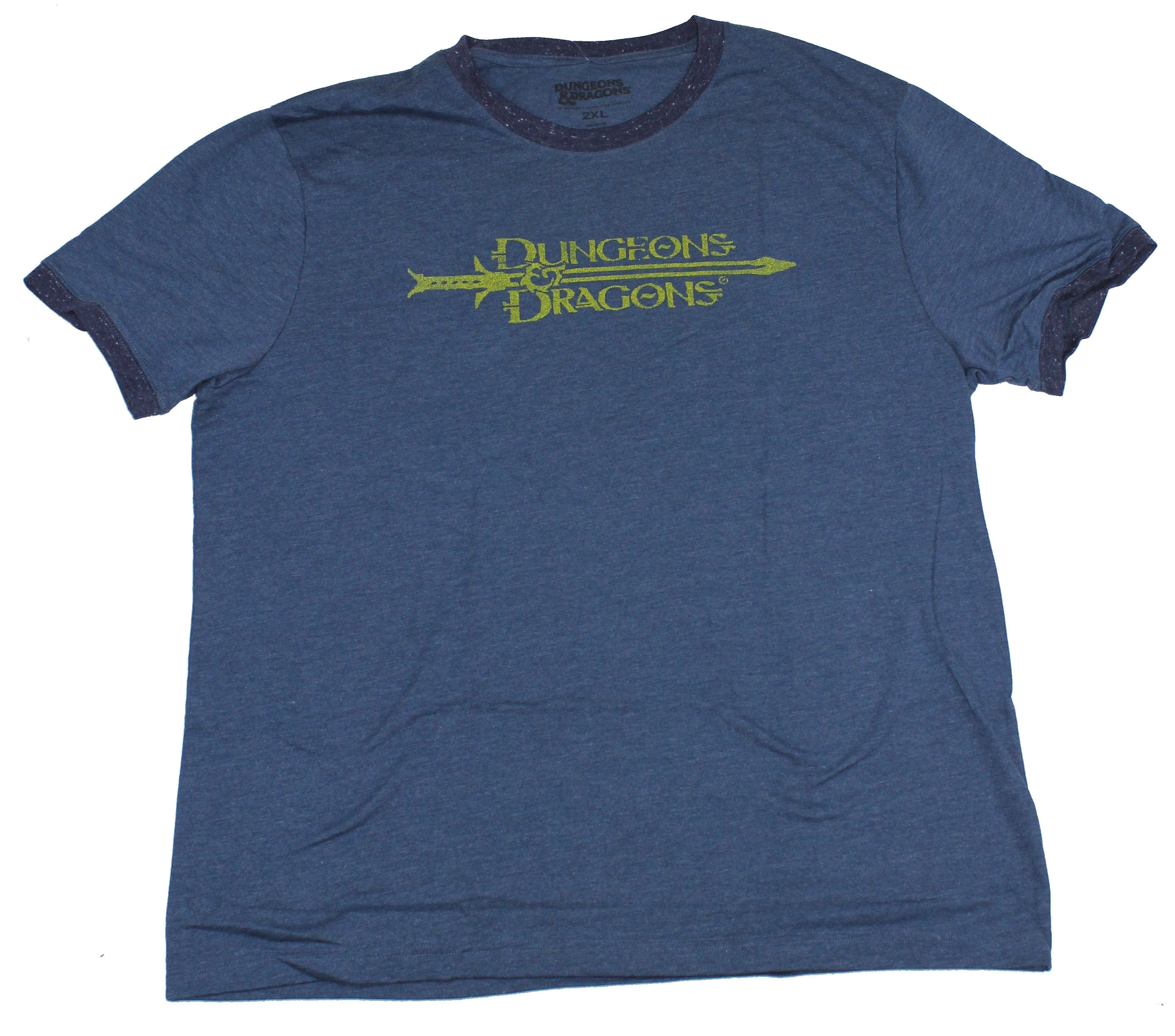 Dungeons & Dragons Mens Ringer T-Shirt - Classic Yellow Logo Image
