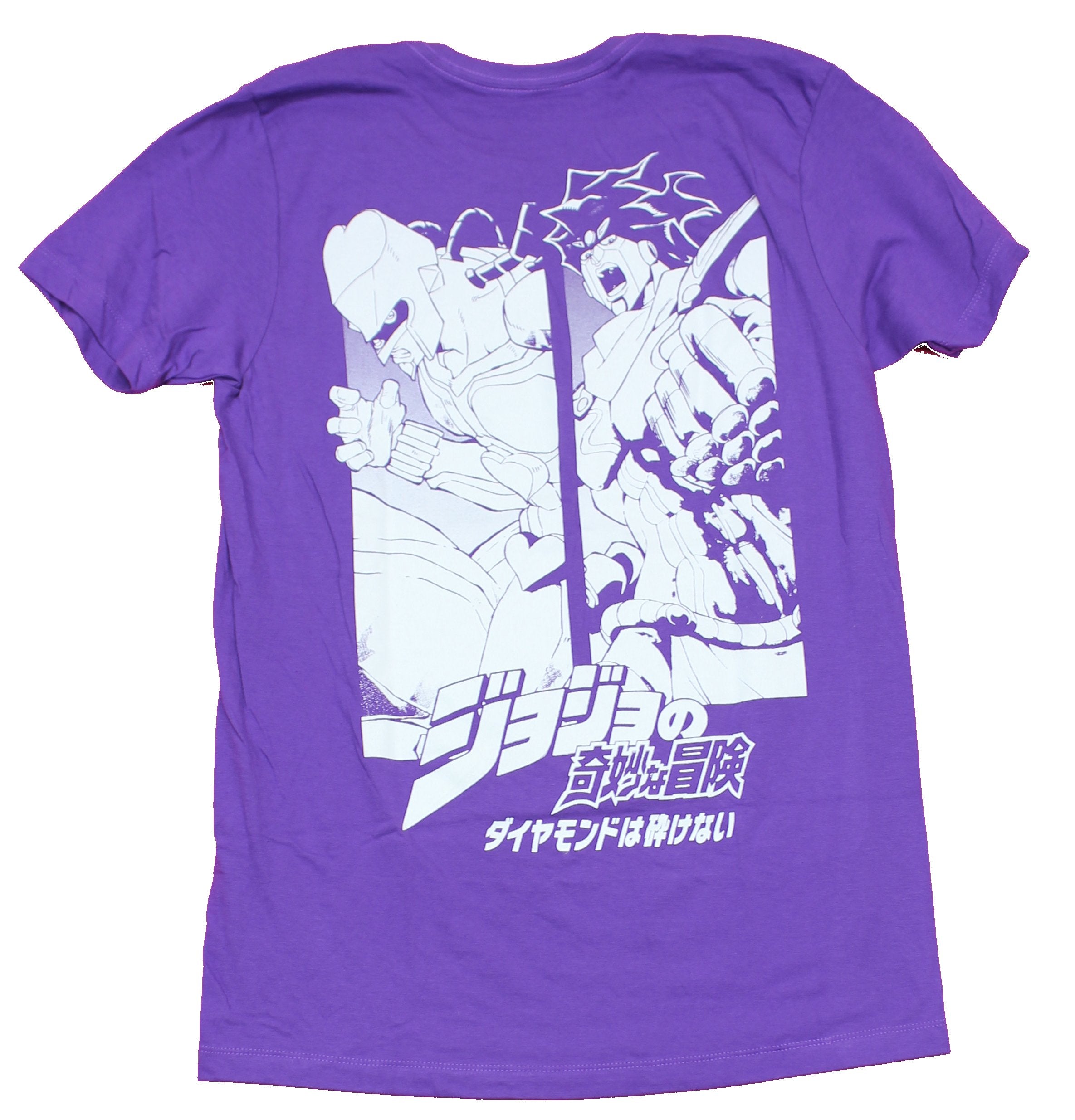 Jojo's Bizarre Adventure Mens T-Shirt - Unbreakable Duo Front Kanji Duo Back