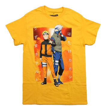 Naruto Shippuden Mens T-Shirt - Kakashi & Naruto Standing Side by Side