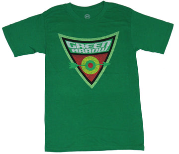 Green Arrow (DC Comics) Mens T-Shirt - Distressed Triangle Target Logo Image