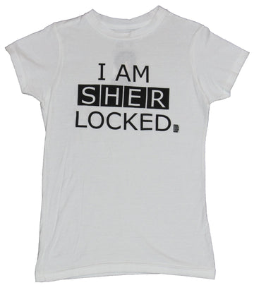 Sherlock BBC Girls Juniors T-Shirt - Letter I Am Sherlocked Logo Image
