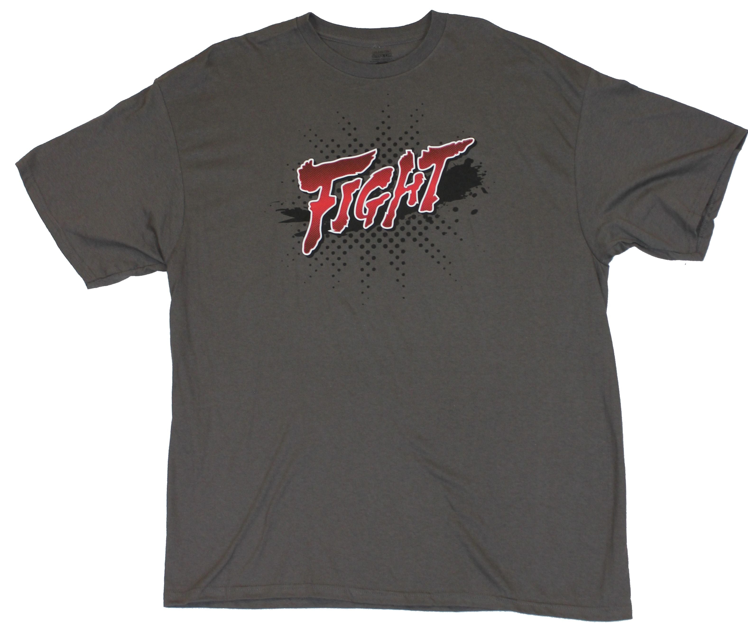 Street Fighter (Capcom) Mens T-Shirt - "Fight!" Slashing Round Starting Logo