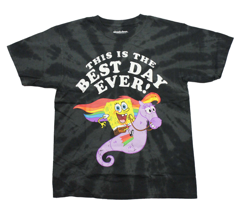Spongebob Squarepants T-Shirt - "This Is The Best Day Ever" Riding Seahorse - Inmyparentsbasement.com