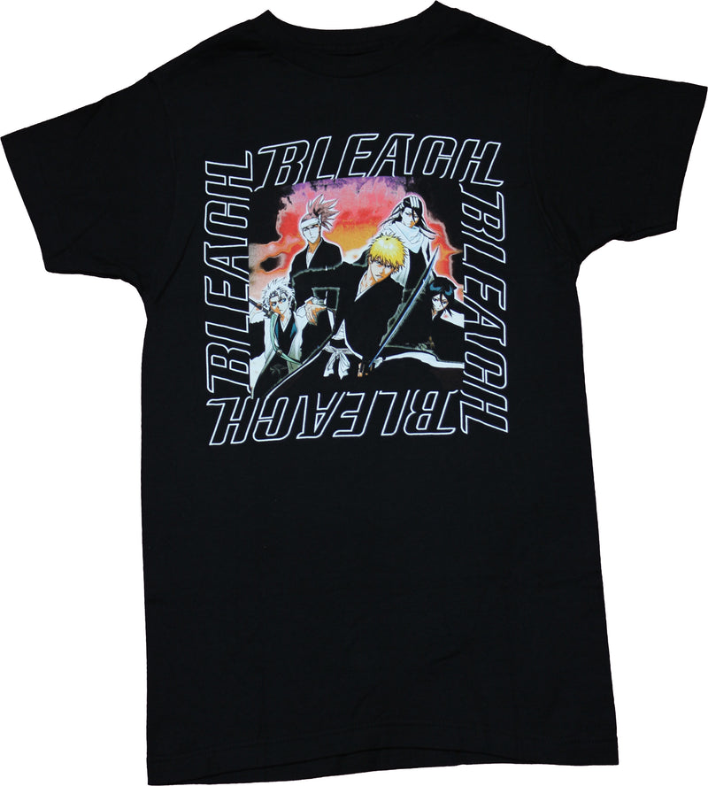 Bleach Mens T-Shirt - Boxed Group Bleach Title Surrounded