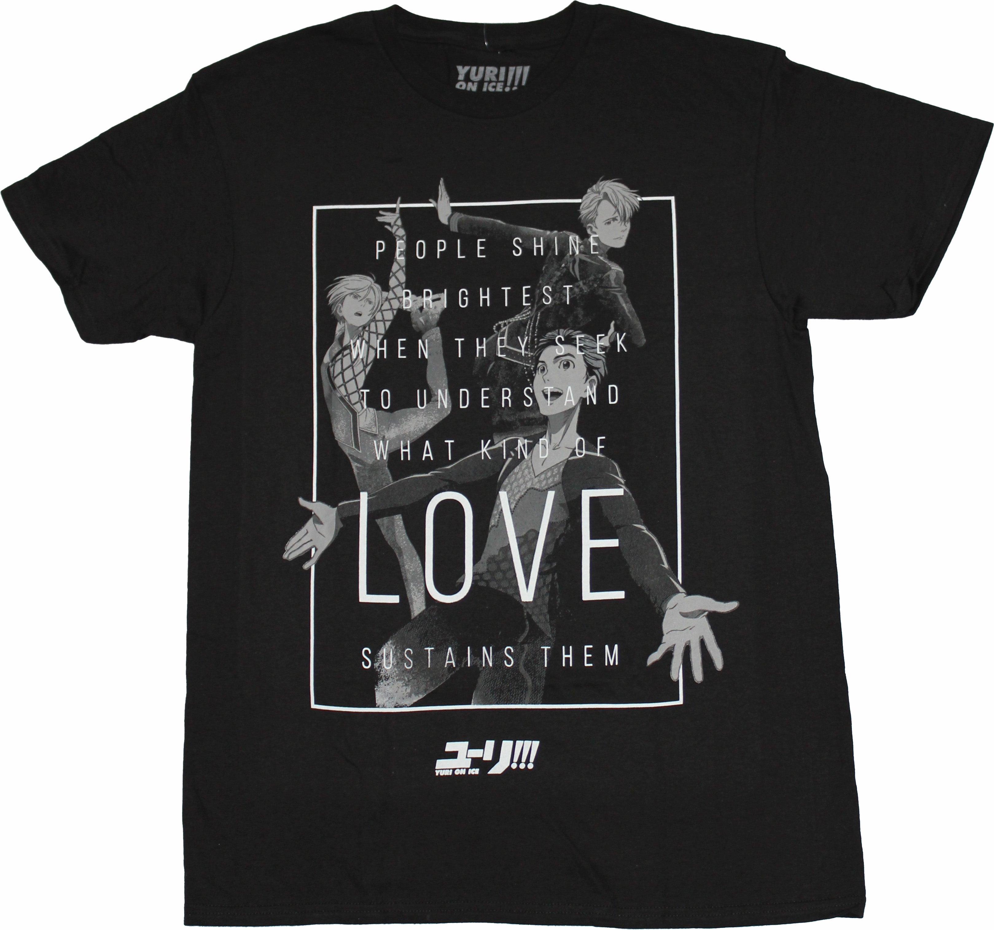 Yuri On Ice Mens T-Shirt - People Shine Brightest When They Seek Love