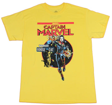 Captain Marvel Mens T-Shirt - Featuring Goose the Cat Space Circle
