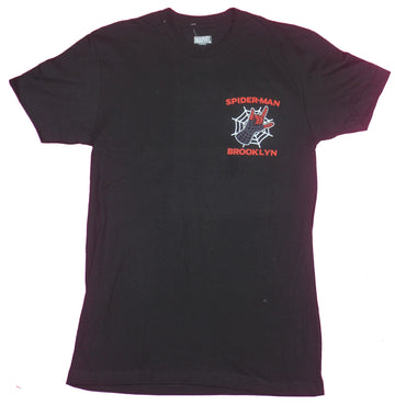 Spider-man  Mens T-Shirt- Brooklyn New York Lapel Miles Morales Logo Back