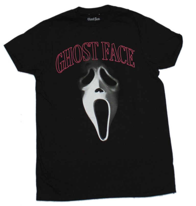 Ghost Face Mens T-Shirt Scream Face Under Pink Logo - Inmyparentsbasement.com