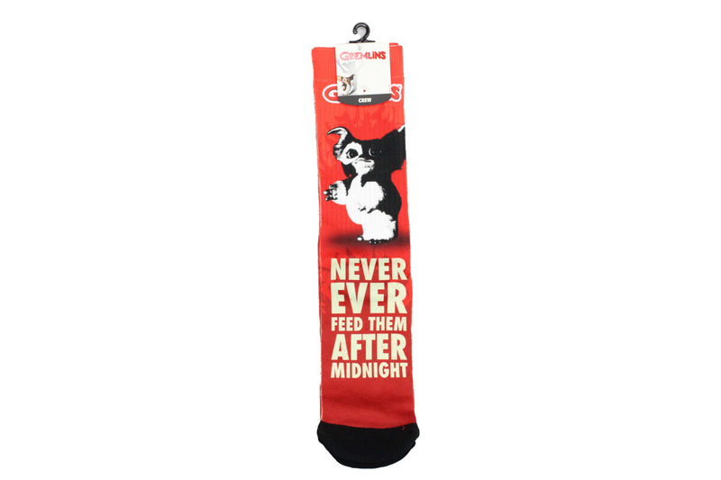 Gremlins Gizmo Never Ever Feed After Dark Mens Sublimated Crew Socks - Inmyparentsbasement.com