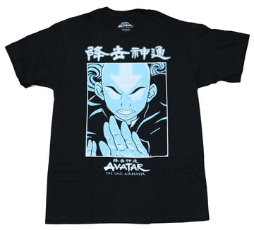 Avatar the Last Airbender Mens T-Shirt - Blue Face Boxed Aang Image