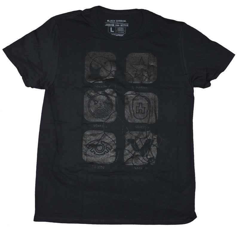 Black Mirror Mens T-Shirt- House of Tomorrow Black on Black Symbols