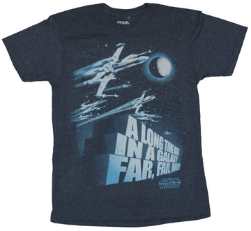 Star Wars Mens T-Shirt - A Long Time Ago Far Away Under X-Wings