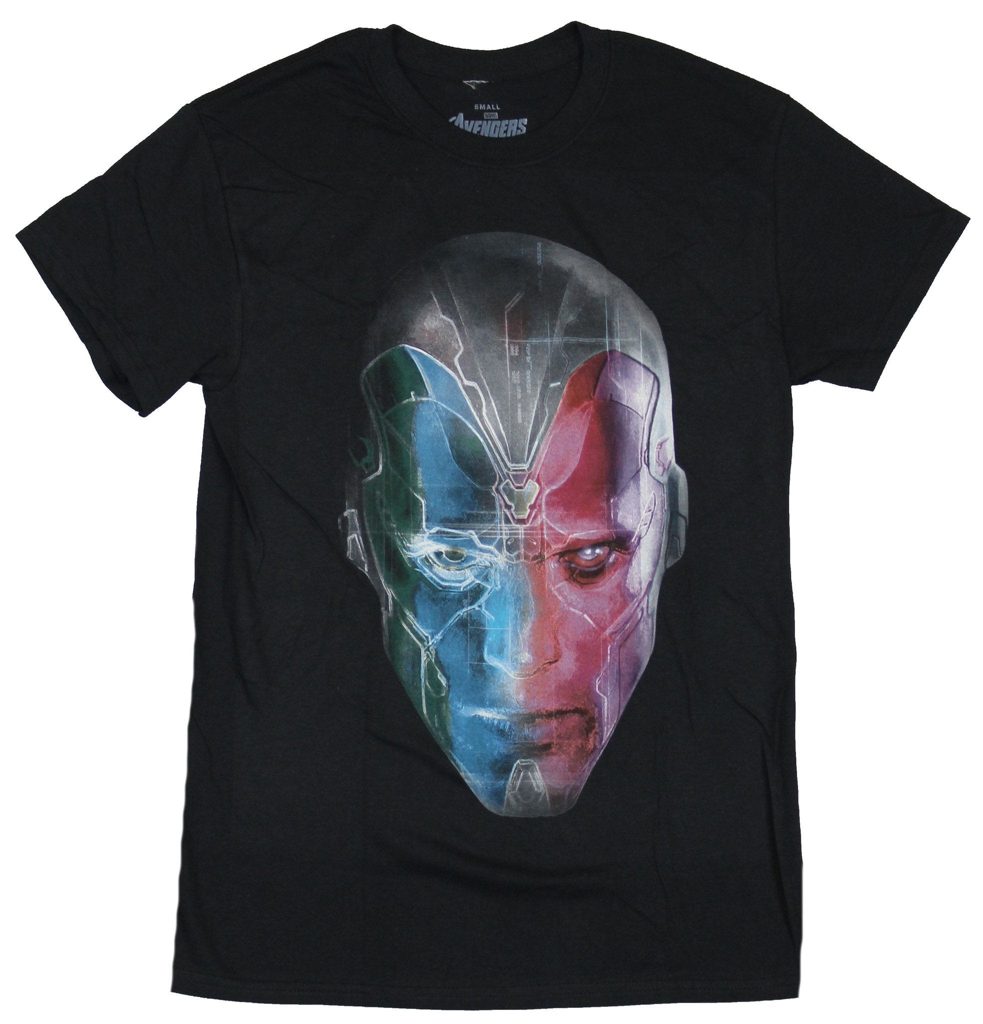 Vison of the Avengers Mens T-Shirt - Computer Circuitry Vison Face Image