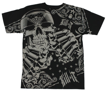 Kill It Brand MMA Mens T-Shirt - Brass Knuckle Brandishing Skeleton