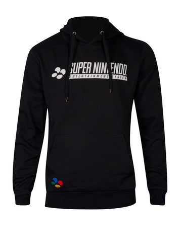 Super Nintendo Mens Pullover Hoodie - Classic Logo Front Controller Back