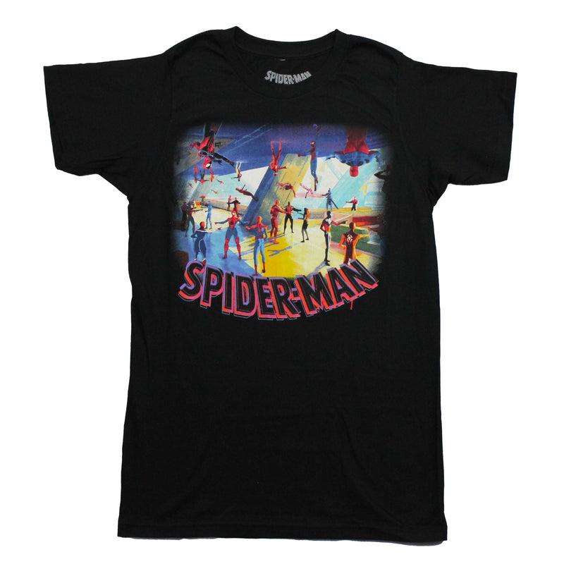 Spider-Man Across the Spider-Verse Mens T-Shir t- Versions Spider-Man Pointing